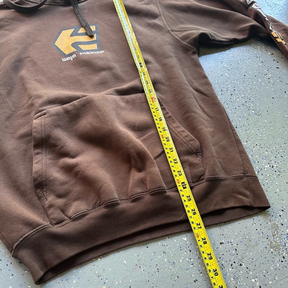 Etnies Hoodie Mens Size Large Brown Vintage Surf Skate Baja Mexico Faded Grail - Picture 7 of 8